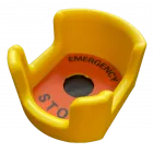 22mm yellow housing for emergency stop with foam sticker